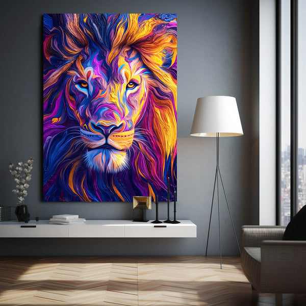 Colorburst Lion Wall Art | MusaArtGallery™