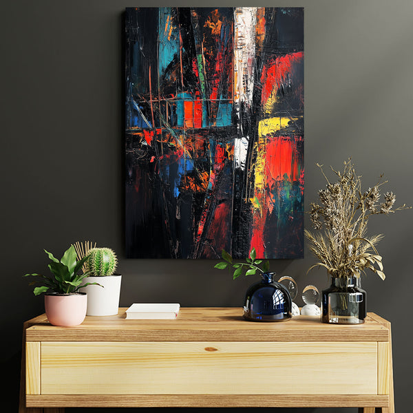 Colored Black Abstract Art