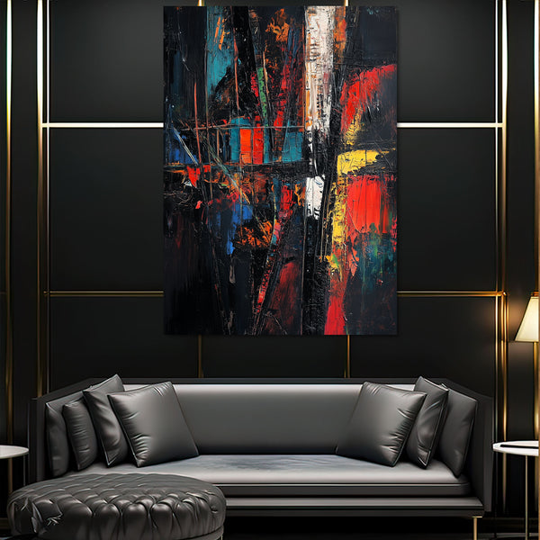 Colored Black Abstract Art