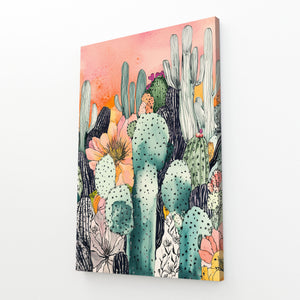 Colored Cactus Art Print