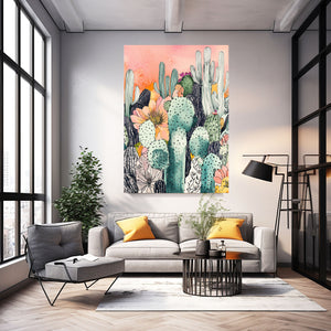 Colored Cactus Art Print