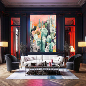Colored Cactus Art Print