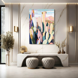 Colored Cactus Wall Art
