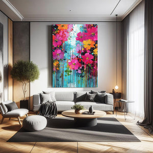 Colorful Abstract Cherry Blossom Art