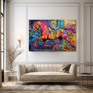 Colorful Abstract Horse Wall Art
