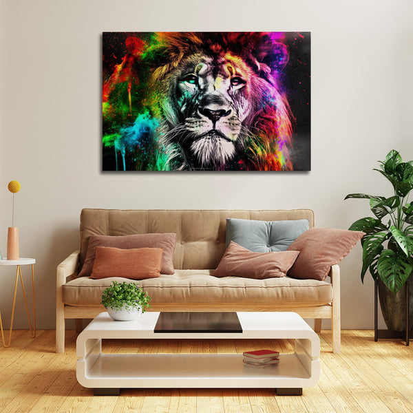 Colorful Abstract Lion Wall Art | MusaArtGallery™
