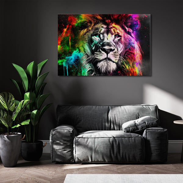 Colorful Abstract Lion Wall Art | MusaArtGallery™