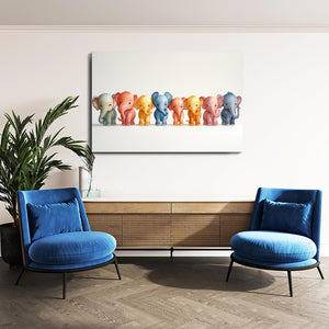 Colorful Baby Elephants Art | MusaArtGallery™