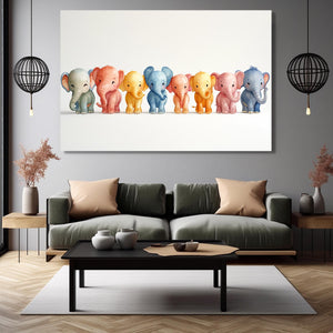 Colorful Baby Elephants Art | MusaArtGallery™