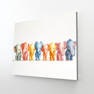 Colorful Baby Elephants Art | MusaArtGallery™