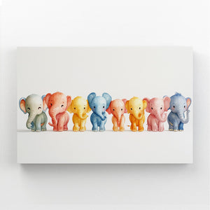 Colorful Baby Elephants Art | MusaArtGallery™