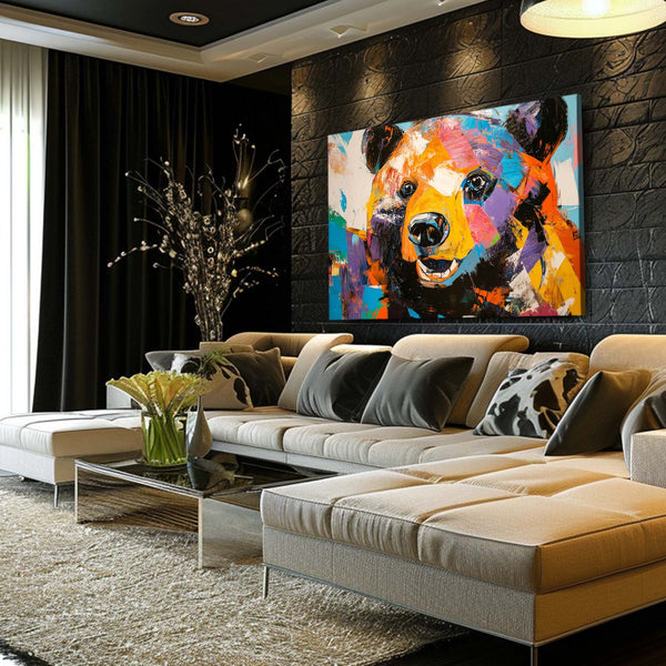 Colorful Bear Wall Artwork
