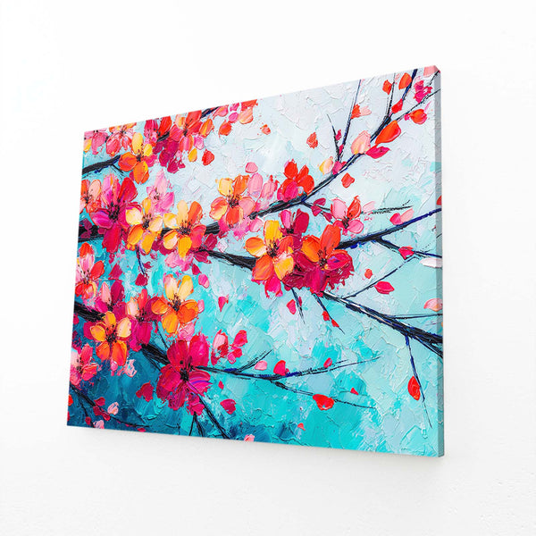 Colorful Cherry Blossom Branch Art
