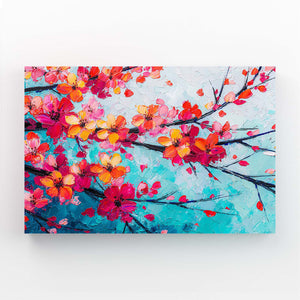 Colorful Cherry Blossom Branch Art