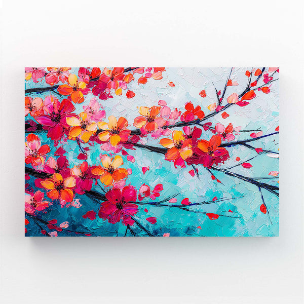 Colorful Cherry Blossom Branch Art