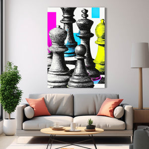Colorful Chess Piece Art