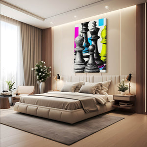 Colorful Chess Piece Art