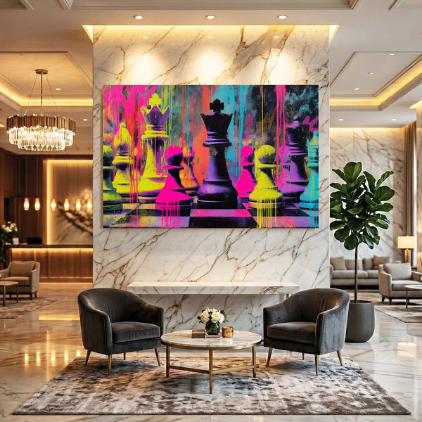 Colorful Chess Wall Art