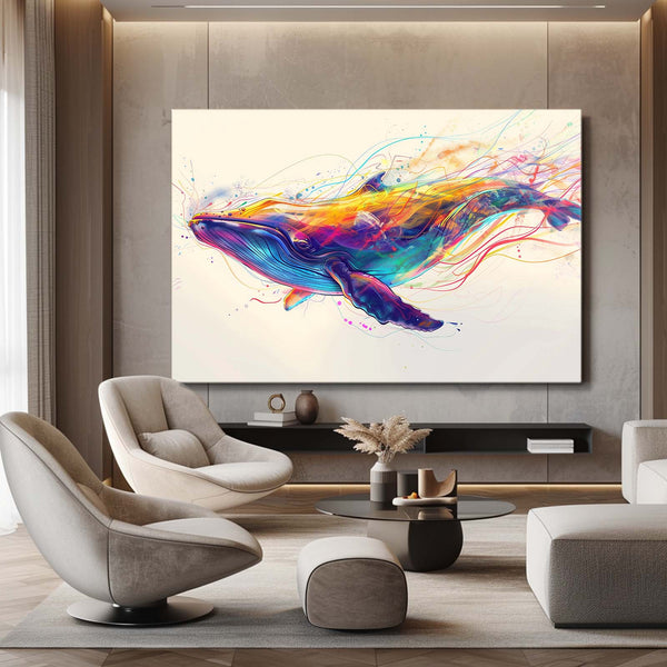 Colorful Flow Whale Art | MusaArtGallery™