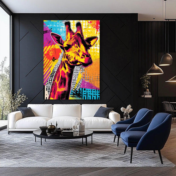 Colorful Giraffe Canvas