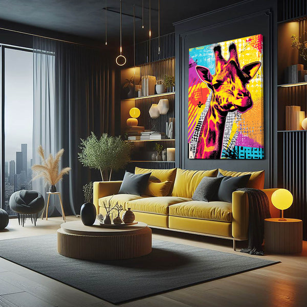 Colorful Giraffe Canvas
