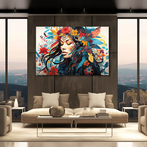 Colorful Girl Horizontal Wall Art | MusaArtGallery™