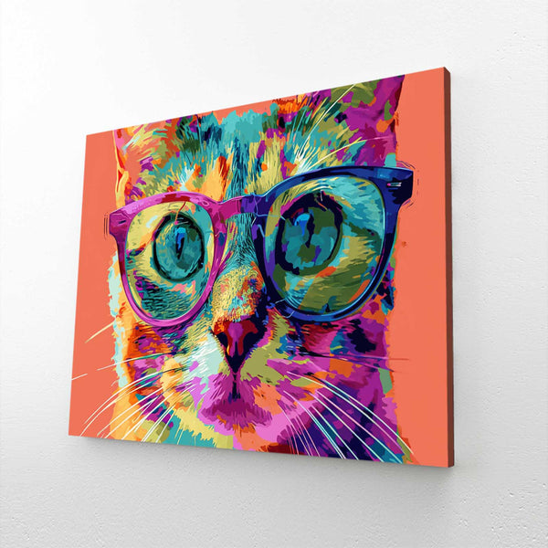 Colorful Glasses Cat Art | MusaArtGallery™