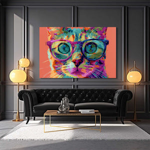 Colorful Glasses Cat Art | MusaArtGallery™