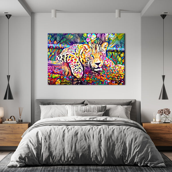 Colorful Horizontal Leopard Wall Art | MusaArtGallery™