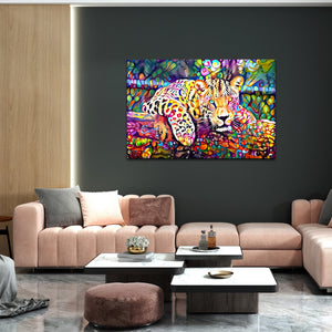 Colorful Horizontal Leopard Wall Art | MusaArtGallery™
