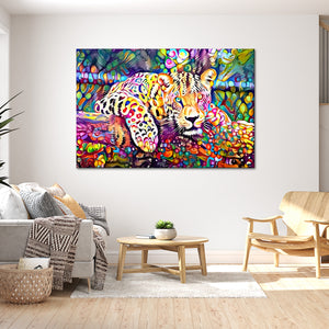 Colorful Horizontal Leopard Wall Art | MusaArtGallery™