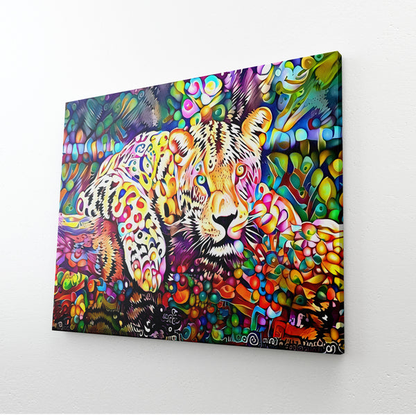 Colorful Horizontal Leopard Wall Art | MusaArtGallery™