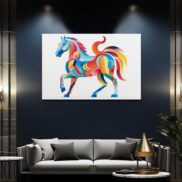 Colorful Horse Horizontal Wall Art | MusaArtGallery™