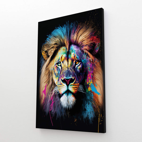 Colorful Lion Canvas Art | MusaArtGallery™
