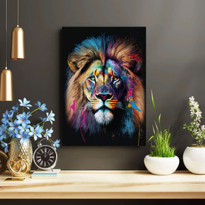 Colorful Lion Canvas Art | MusaArtGallery™