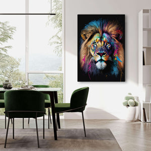 Colorful Lion Canvas Art | MusaArtGallery™