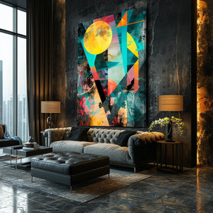 Colorful Moon Abstract Art  | MusaArtGallery™