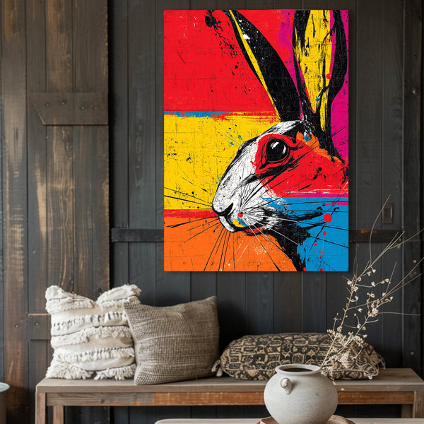Colorful Rabbit Canvas Wall Art