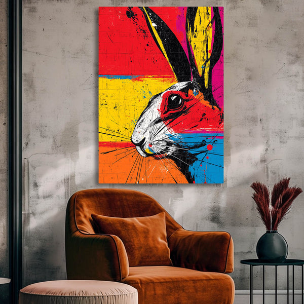 Colorful Rabbit Canvas Wall Art
