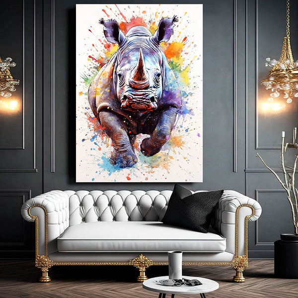 Colorful Rhinoceros Wall Art | MusaArtGallery™