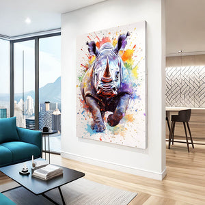 Colorful Rhinoceros Wall Art | MusaArtGallery™
