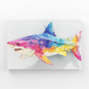 Colorful Shark Canvas