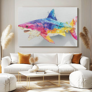 Colorful Shark Canvas
