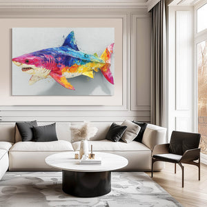 Colorful Shark Canvas
