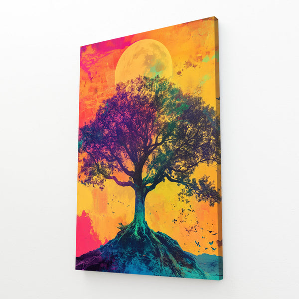 Colorful Tree Of Life Canvas Wall Art