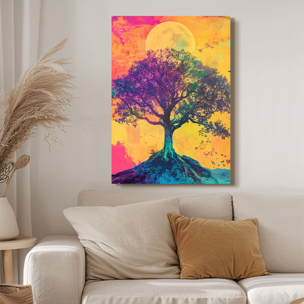 Colorful Tree Of Life Canvas Wall Art