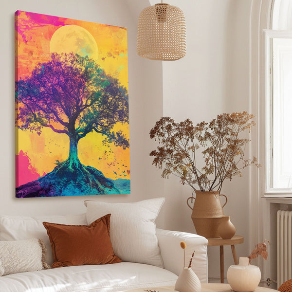 Colorful Tree Of Life Canvas Wall Art