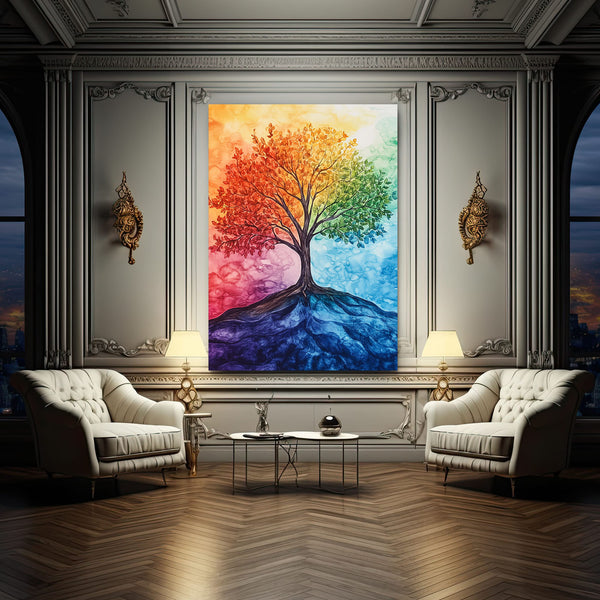 Colorful Tree Of Life Wall Art Canvas