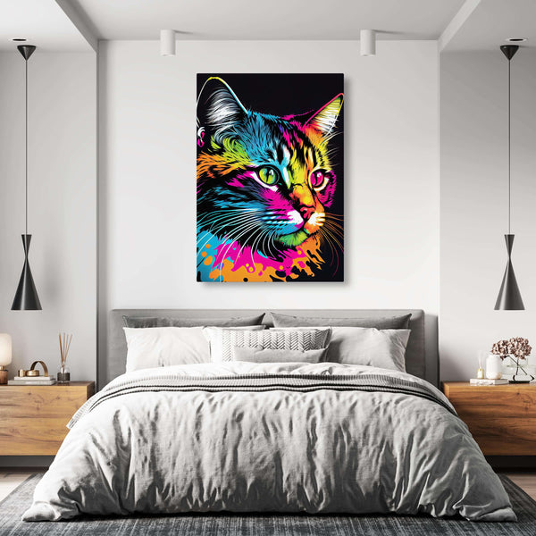 Colorful Wall Art Cat | MusaArtGallery™