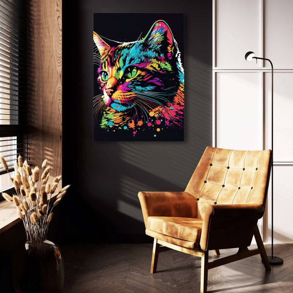 Cat Colorful Wall Art | MusaArtGallery™